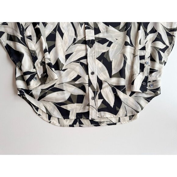 EQUIPMENT Slim Signature Leaf Print Crepe De Chine Button Up Shirt, Size L - Picture 8 of 13